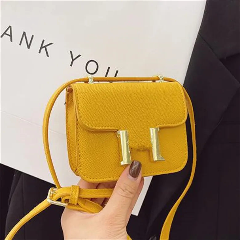 Kids Handbag Girl Shoulder Bags Gold Buckle PU Leather Children Coin Purses Saddle Bag Princess Messenger Bag
