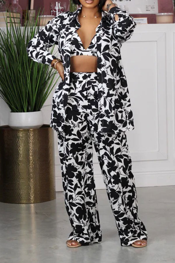 storexq Floral Print Classic Pant Suit (Three Pieces)