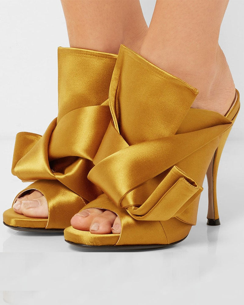 storexq Solid Color Glamorous Peep Toe Sandals