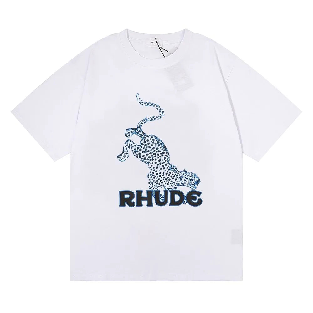 RH Designers Mens Rhude Embroidery T Shirts for Summer Mens Tops Letter Polos Shirt Womens Tshirts Clothing Short Sleeved Large Plus 100% Cotton Tees Size S-XL