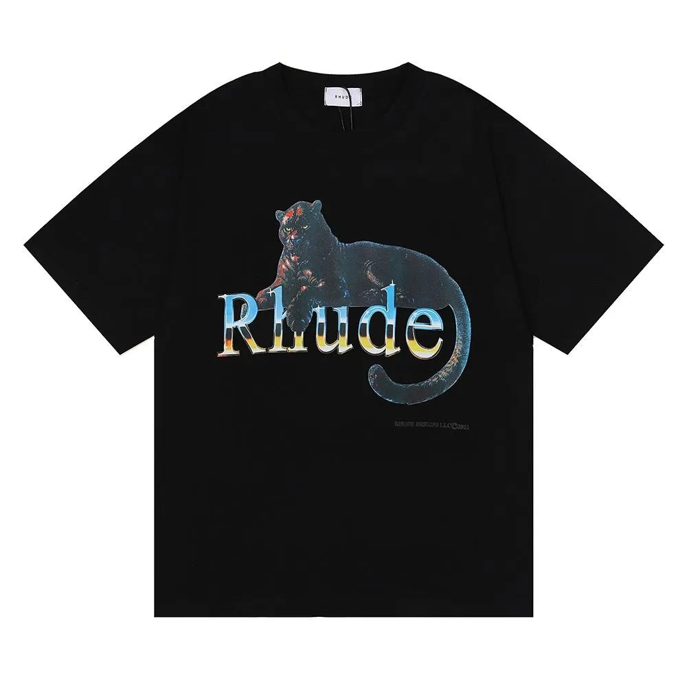 RH Designers Mens Rhude Embroidery T Shirts for Summer Mens Tops Letter Polos Shirt Womens Tshirts Clothing Short Sleeved Large Plus 100% Cotton Tees Size S-XL