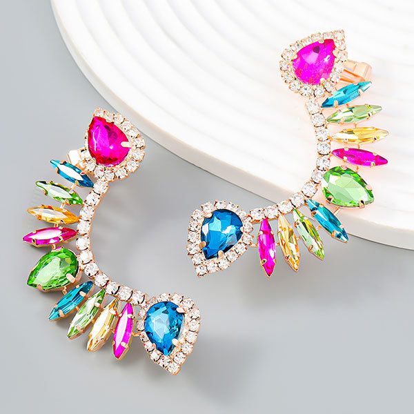storexq Rhinestone Glitter Hyperbolic Earrings