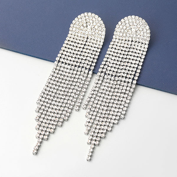 storexq Rhinestone On-trend Irregular Tassel Earrings