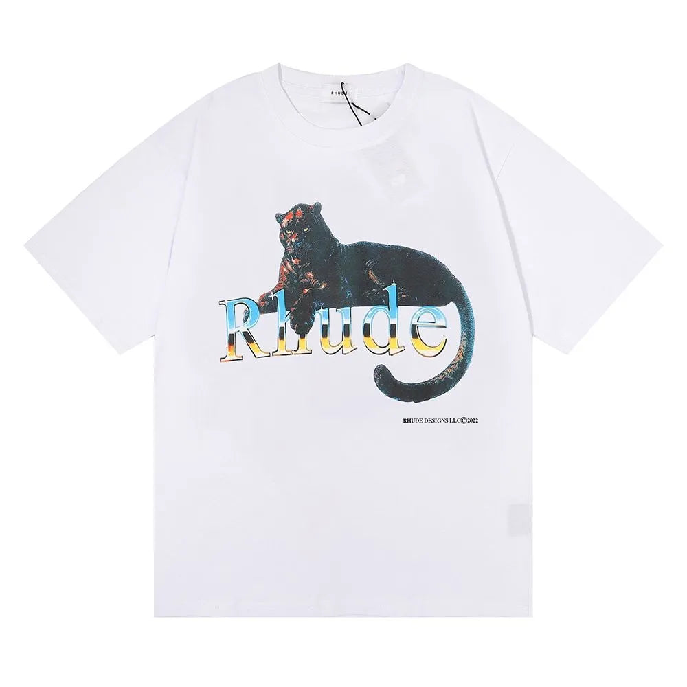 RH Designers Mens Rhude Embroidery T Shirts for Summer Mens Tops Letter Polos Shirt Womens Tshirts Clothing Short Sleeved Large Plus 100% Cotton Tees Size S-XL