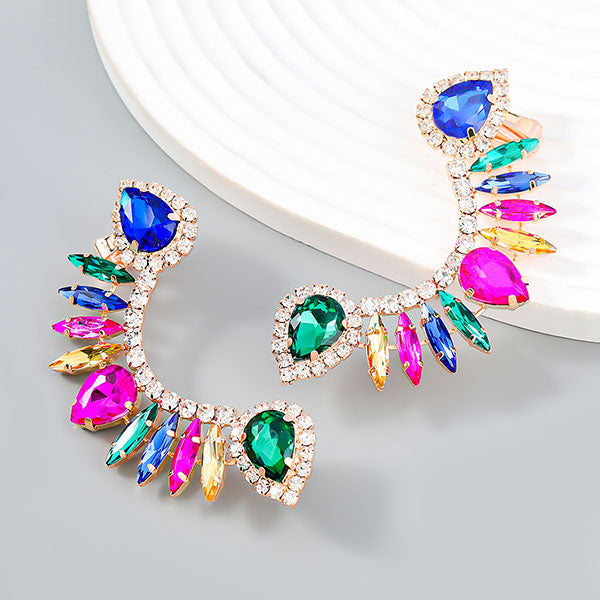 storexq Rhinestone Glitter Hyperbolic Earrings