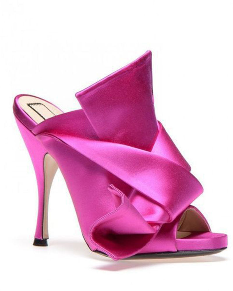 storexq Solid Color Glamorous Peep Toe Sandals