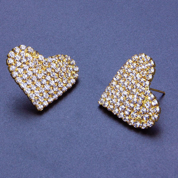 storexq 1Pair Heart Sweet Rhinestone Earrings