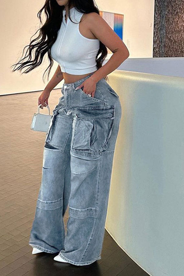 storexq Gradient Hippy Multi Pocket Jeans