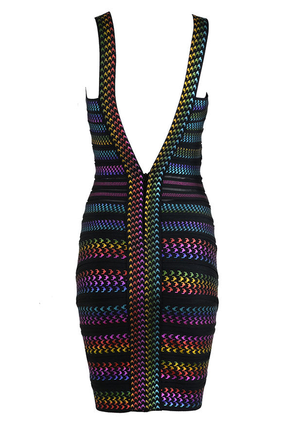 storexq Houndstooth Retro Backless Mini Dress