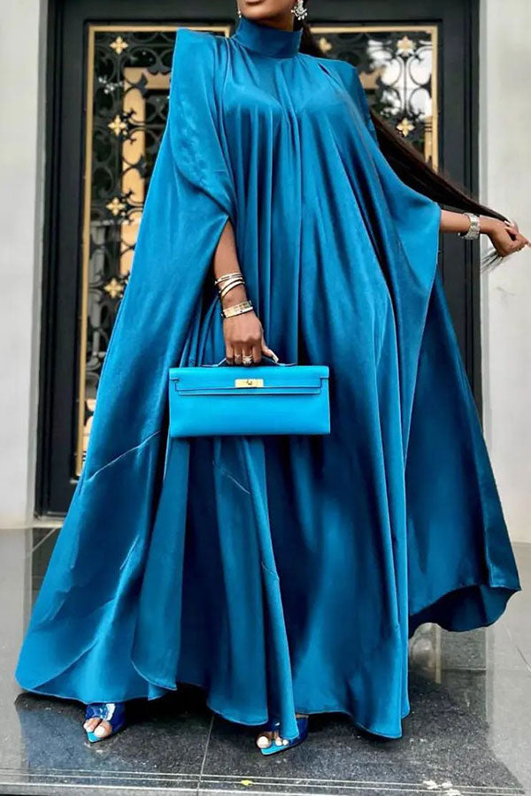 storexq Solid Color Striking Draped Maxi Dresses