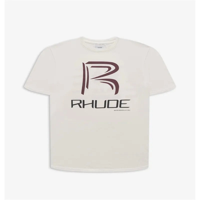 RH Designers Mens Rhude Embroidery T Shirts for Summer Mens Tops Letter Polos Shirt Womens Tshirts Clothing Short Sleeved Large Plus 100% Cotton Tees Size S-XL