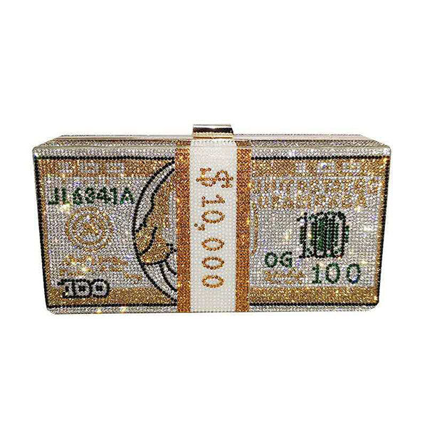 storexq Dollar Pattern Unique Rhinestone Bag