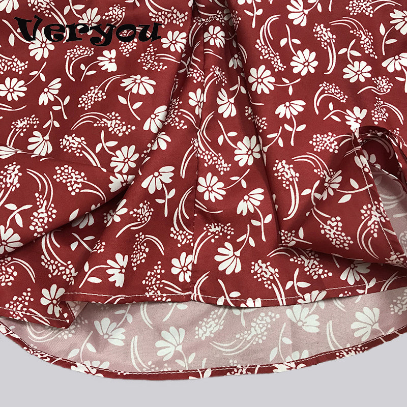 New Summer V Neck Floral Print Party Dress Women Vintage Sleeveless Tank Mini Dress Spring Loose Plus Size A-Line Dress