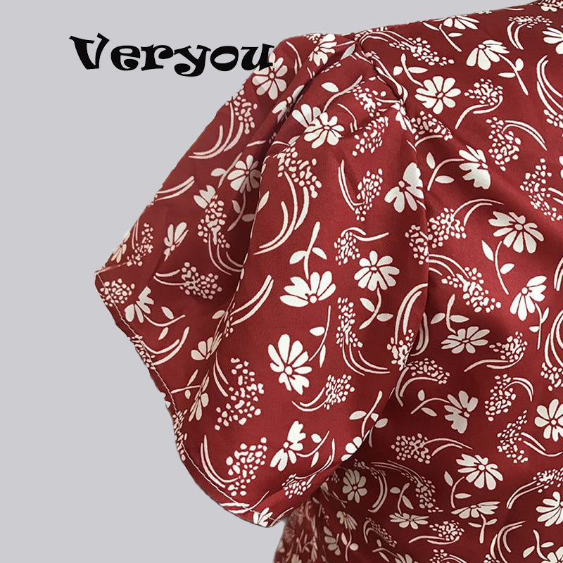 New Summer V Neck Floral Print Party Dress Women Vintage Sleeveless Tank Mini Dress Spring Loose Plus Size A-Line Dress