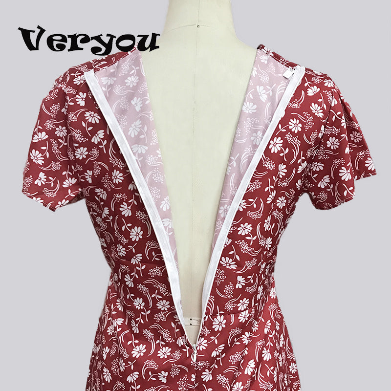 New Summer V Neck Floral Print Party Dress Women Vintage Sleeveless Tank Mini Dress Spring Loose Plus Size A-Line Dress