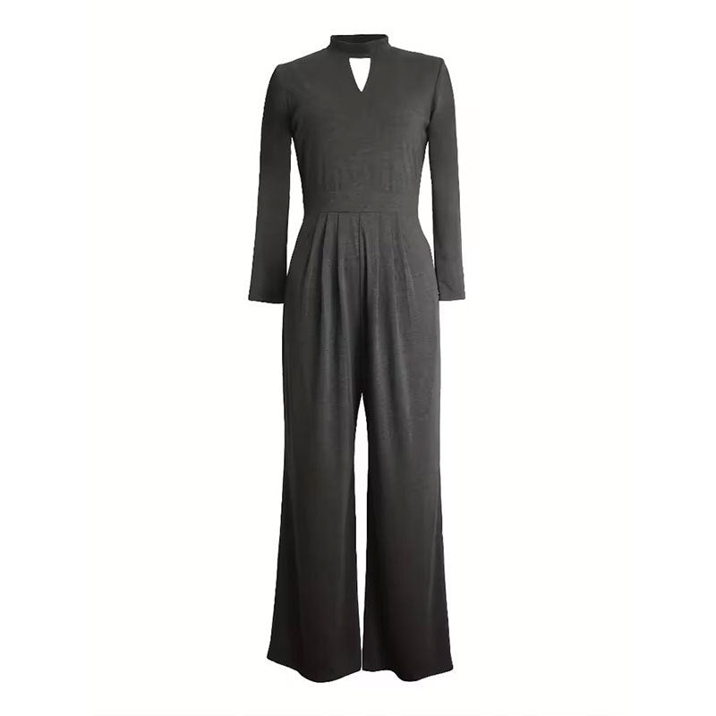 storexq Cross-Border Spring Clothes Women's Clothes Small Turtleneck Long-Sleeved Jumpsuit Knitted Casual Pants Straight Jumpsuit One Piece Dropshipping