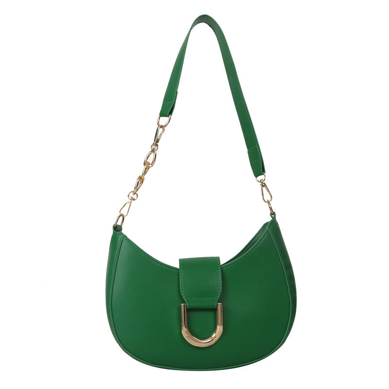 STOREXQ New Moon Bag Bags New Fashion Solid Color Single-Shoulder Bag Western Texture Special-Interest Design Messenger Bag Women's Bag