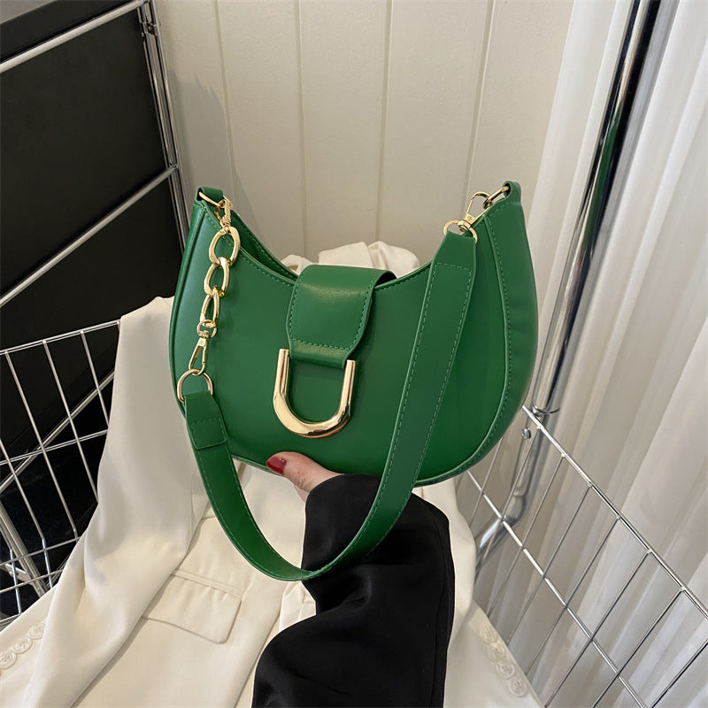STOREXQ New Moon Bag Bags New Fashion Solid Color Single-Shoulder Bag Western Texture Special-Interest Design Messenger Bag Women's Bag