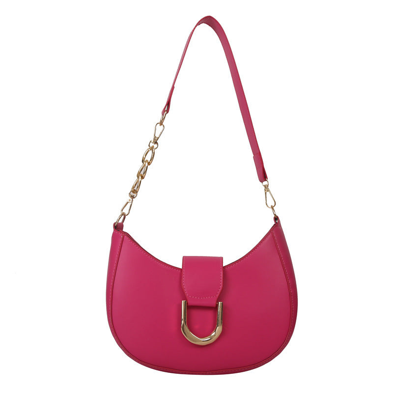 STOREXQ New Moon Bag Bags New Fashion Solid Color Single-Shoulder Bag Western Texture Special-Interest Design Messenger Bag Women's Bag