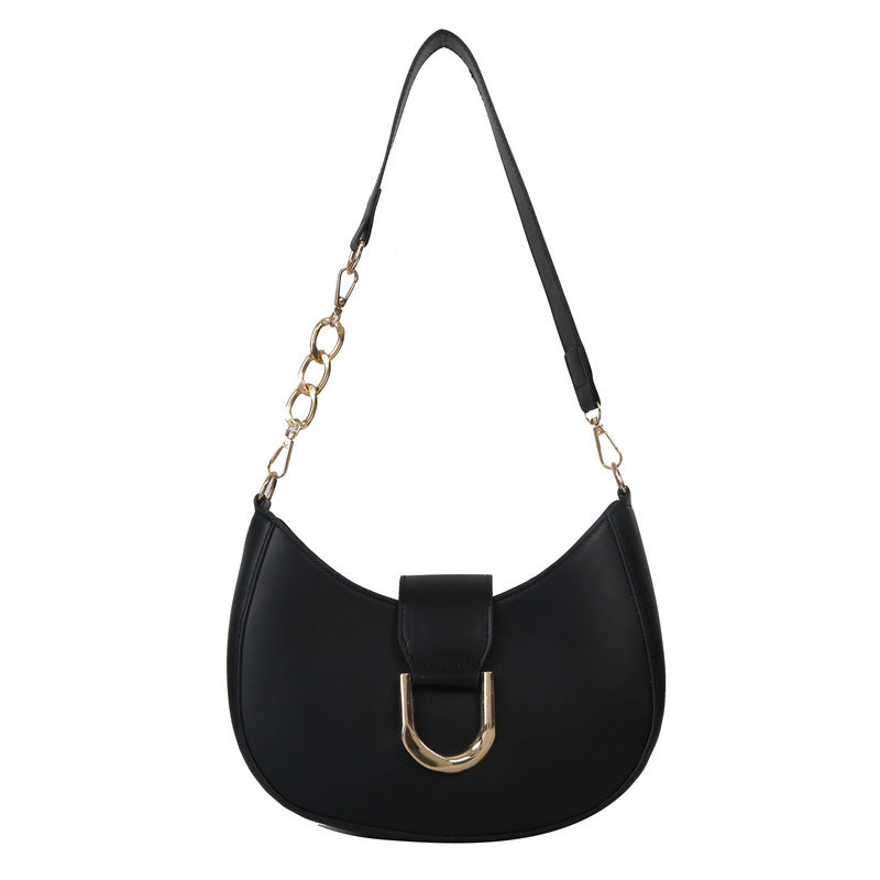 STOREXQ New Moon Bag Bags New Fashion Solid Color Single-Shoulder Bag Western Texture Special-Interest Design Messenger Bag Women's Bag