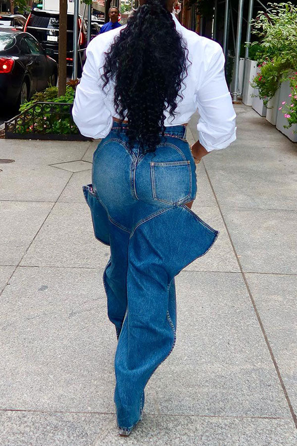 storexq Blue Cool Cutout Jeans