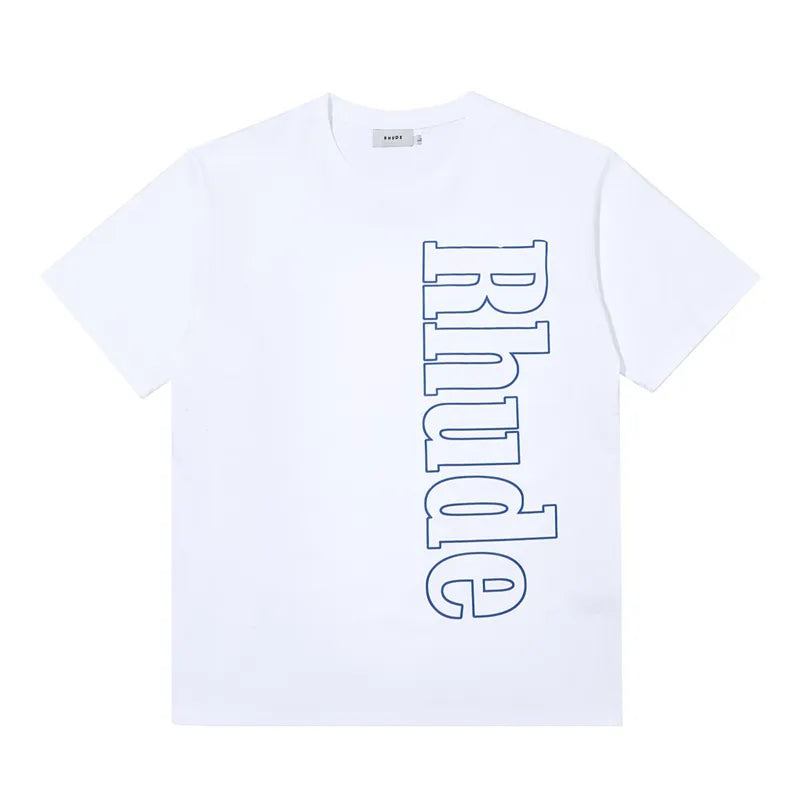 RH Designers Mens Rhude Embroidery T Shirts for Summer Mens Tops Letter Polos Shirt Womens Tshirts Clothing Short Sleeved Large Plus 100% Cotton Tees Size S-XL