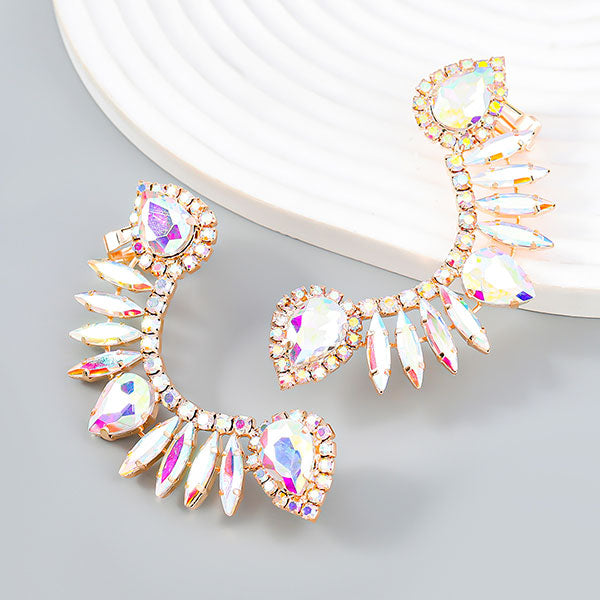 storexq Rhinestone Glitter Hyperbolic Earrings