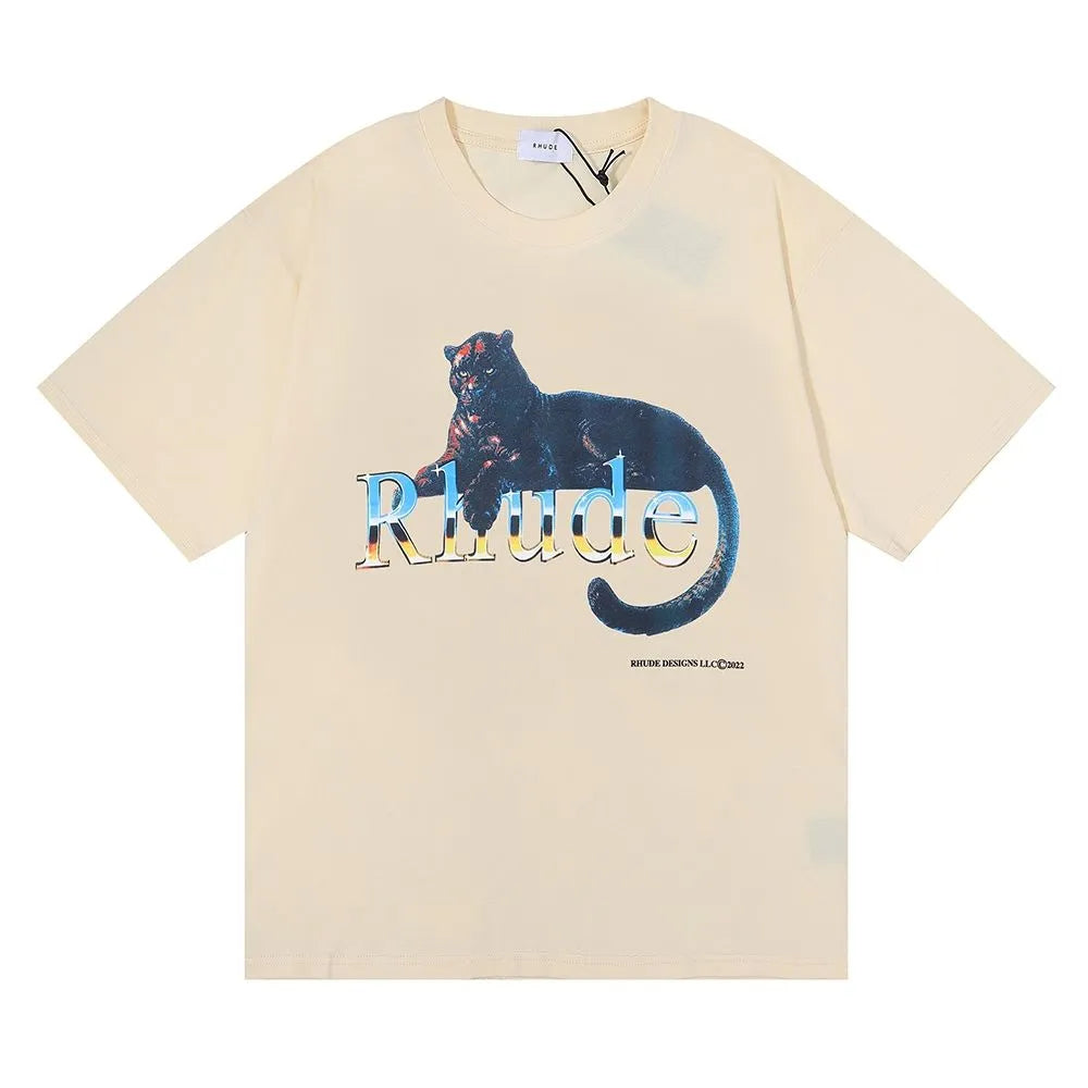 RH Designers Mens Rhude Embroidery T Shirts for Summer Mens Tops Letter Polos Shirt Womens Tshirts Clothing Short Sleeved Large Plus 100% Cotton Tees Size S-XL
