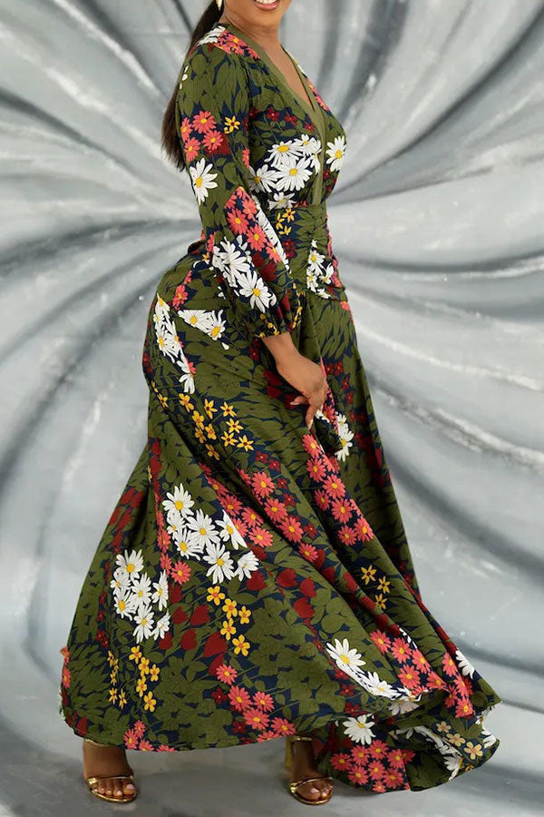 storexq Floral Print Romantic Maxi Dress