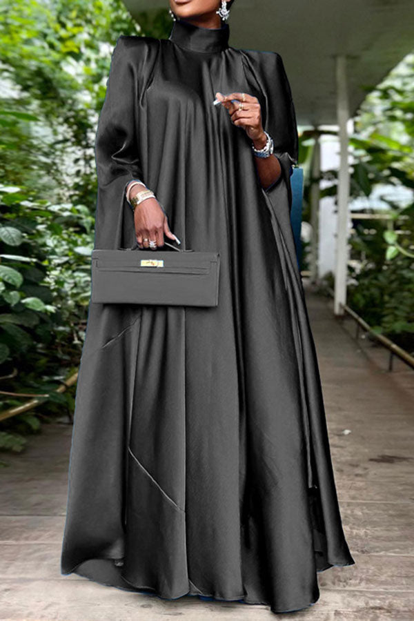 storexq Solid Color Striking Draped Maxi Dresses
