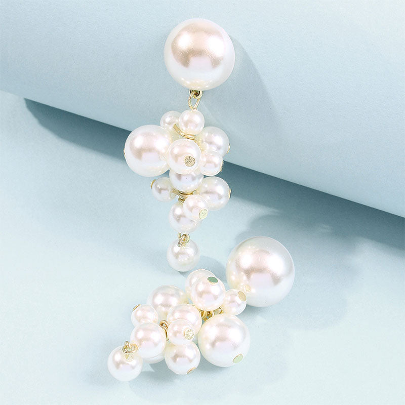 storexq Elegant Faux Pearl Grape String Earrings