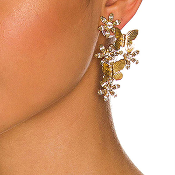 storexq 3D Flower & Butterfly Striking Earrings
