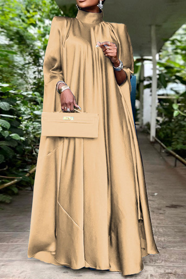 storexq Solid Color Striking Draped Maxi Dresses