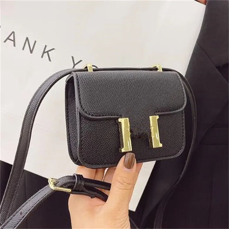 Kids Handbag Girl Shoulder Bags Gold Buckle PU Leather Children Coin Purses Saddle Bag Princess Messenger Bag