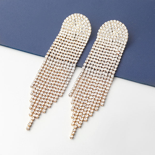 storexq Rhinestone On-trend Irregular Tassel Earrings