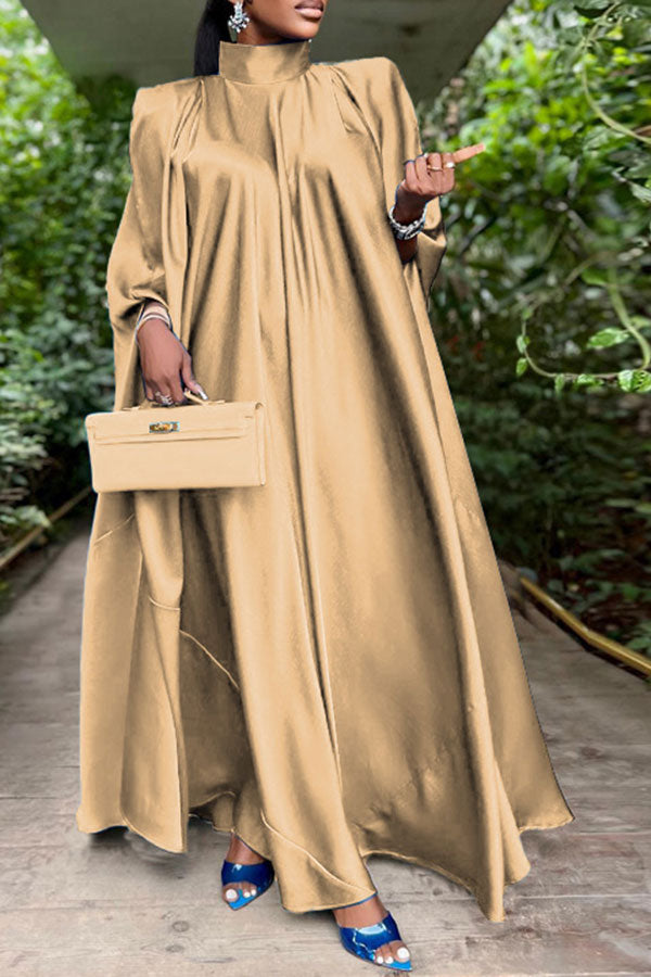 storexq Solid Color Striking Draped Maxi Dresses