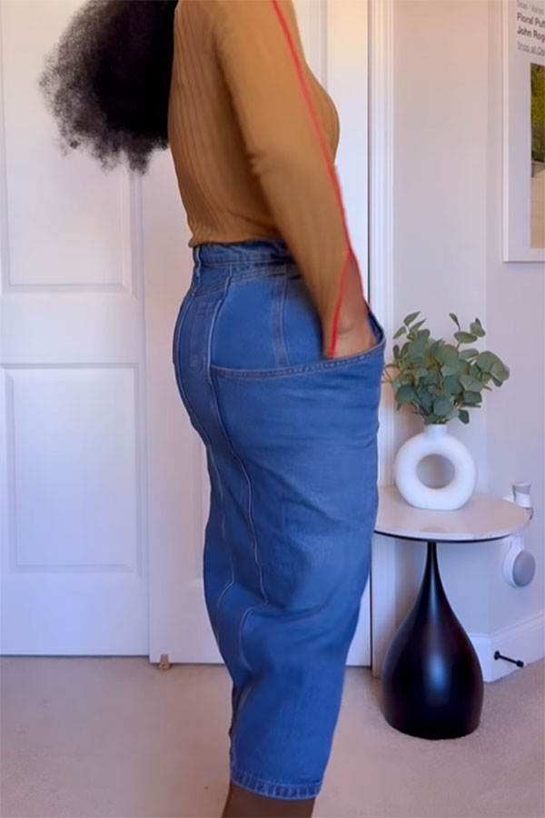storexq Solid Color Dramatic Pocket Design High Split Denim Skirt