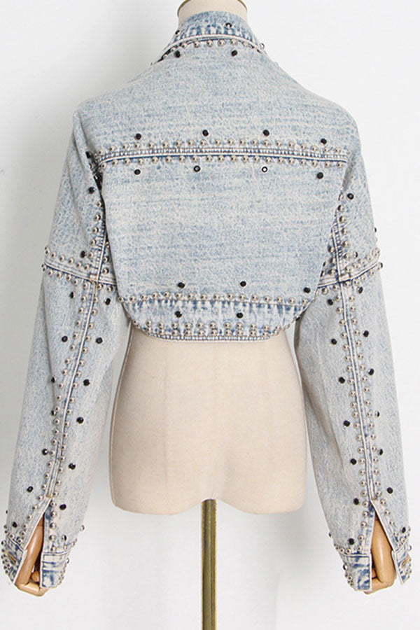 storexq Rivet Design On-trend Cape Style Denim Jacket