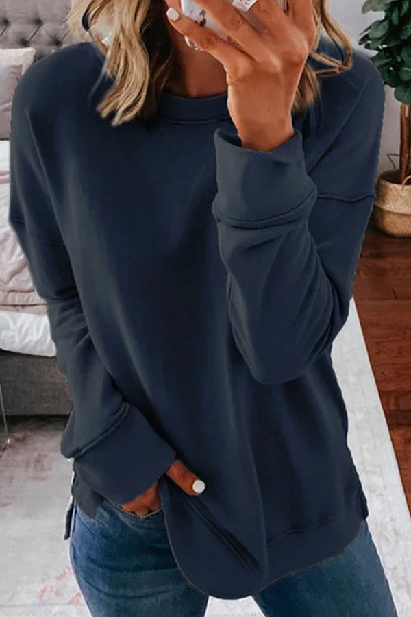 storexq (Clearance)Solid Color Feminine Sweatshirt