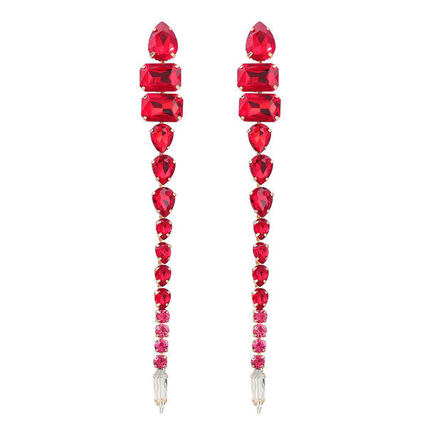 storexq Glass Drill & Rhinestone Chain Feminine Earrings