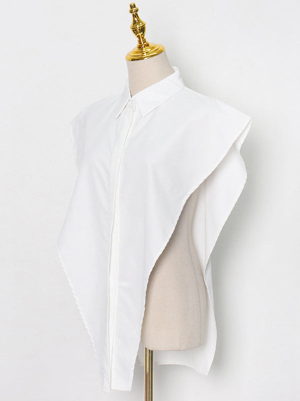 storexq Original Solid Color Irregularity Geometry Blouse Tops