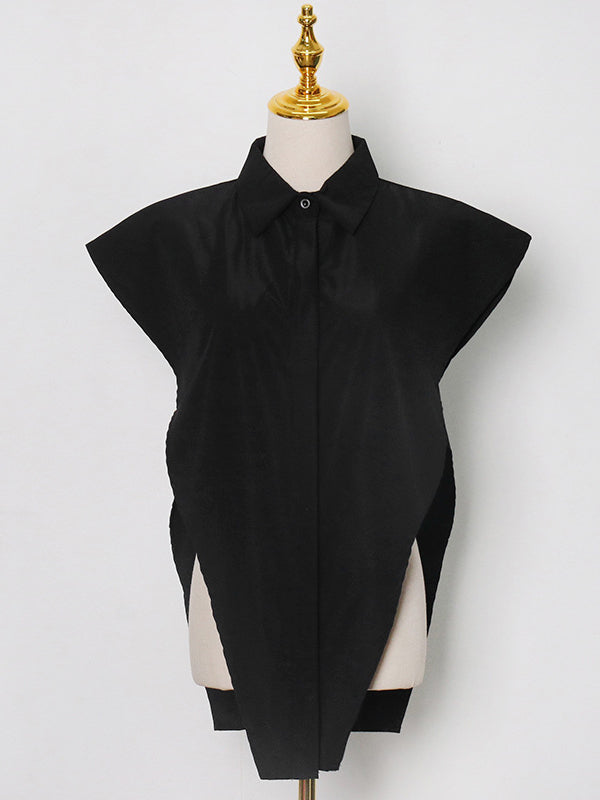 storexq Original Solid Color Irregularity Geometry Blouse Tops