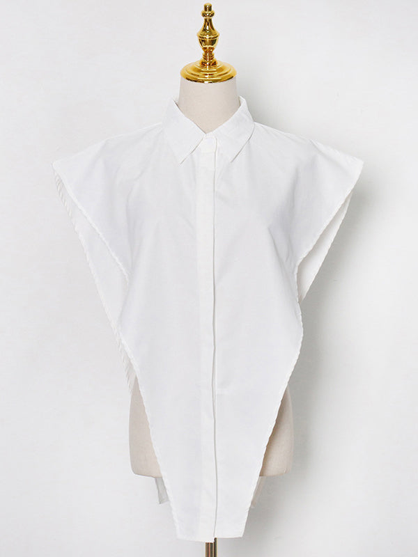 storexq Original Solid Color Irregularity Geometry Blouse Tops