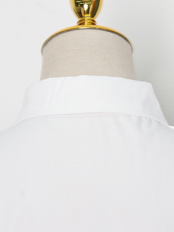 storexq Original Solid Color Irregularity Geometry Blouse Tops