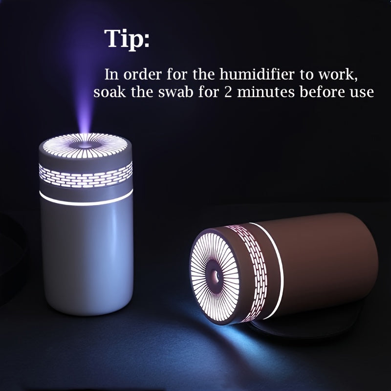 1pc 250ml Mini Portable Spray Humidifier Ultrasonic Cool Mist Air Humidifier Mist Aroma Diffuser Cup Colorful Light Car Air Humidifier