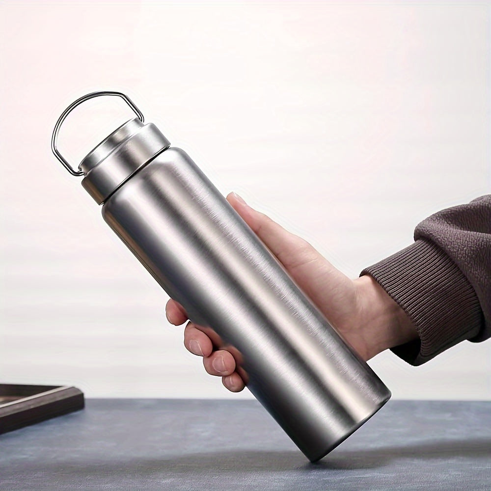 1pc Premium Leak-Resistant 304 Stainless Steel Water Bottle - Portable Single Layer Water Kettle for Outdoor Sports, Fitness, Travel - Durable, BPA-Free, Easy to Clean, 450ml/600ml/900ml/1200ml/1500ml (15.22oz, 20.29oz, 30.43oz, 40.58oz, 50.72oz) Capacity