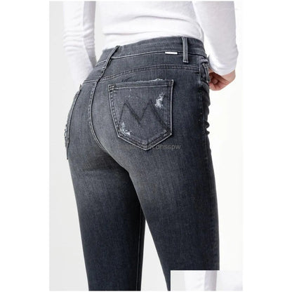 Women'S Pants Capris Womens Mother Same Paragraph High-Waisted Nine-Point High-Elastic Foot Buttocks Slimming Jeans Women Drop Del Dhezy