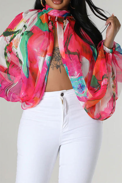 storexq Tie Dye Unusual High Split Blouse