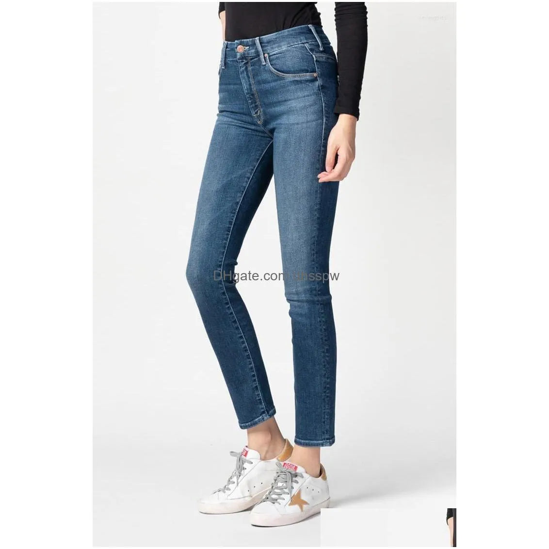 Women'S Pants Capris Womens Mother Same Paragraph High-Waisted Nine-Point High-Elastic Foot Buttocks Slimming Jeans Women Drop Del Dhezy