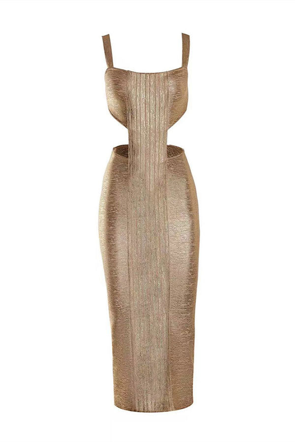 storexq Gilding Rocking Cutout Midi Dress